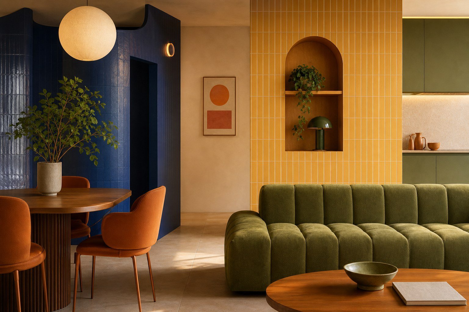 Resultado final de un interior reformado con mobiliario y decoración